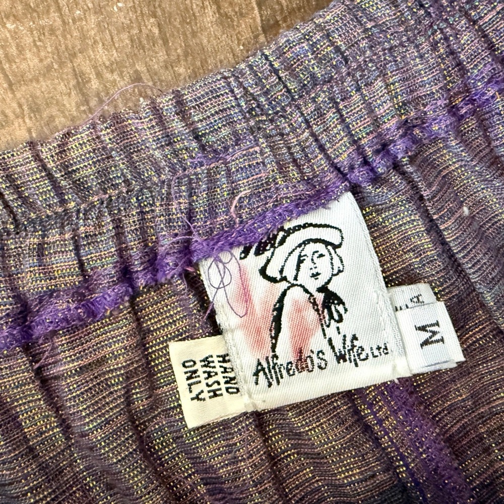 Alfredos Wife Vintage Boho Iridescent Shimmer Tiered Maxi Skirt, Purple, M - Picture 2 of 6